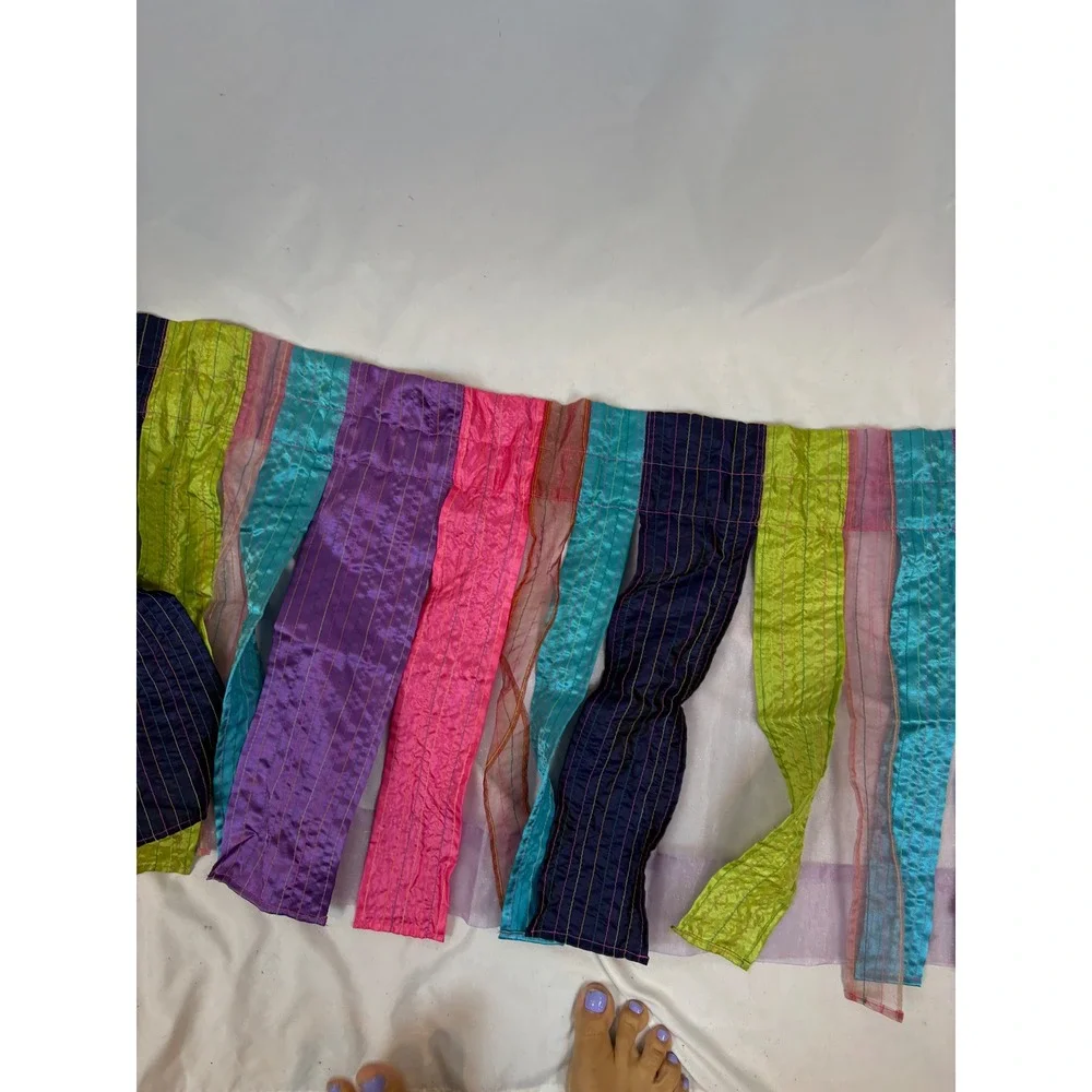 Wamsutta Colorful Streamer Valance Window Treatment Multicolor Set of 5 57x16
